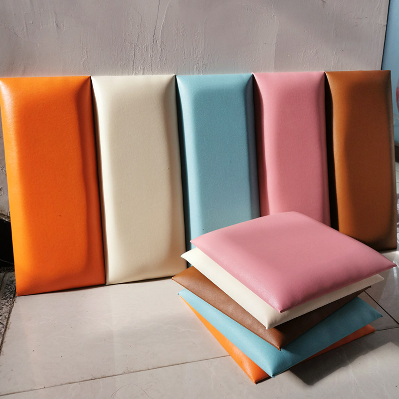 Thickened leather sponge soft bag wall panel kindergarten anti-collision wall sticker anti-collision bedside tatami self-adhesive cool backrest