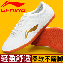 Li Ning Tai Chi Shoes Men And Women Spring Summer Bull Gluten Bottoms Practice Shoes Martial Arts Breathable Morning Practice Taijiquan Shoes