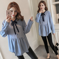 Pregnant womens spring clothing suit fashion models 2022 new long sleeves Chauma Han version of pregnancy can breastfeed spring two sets