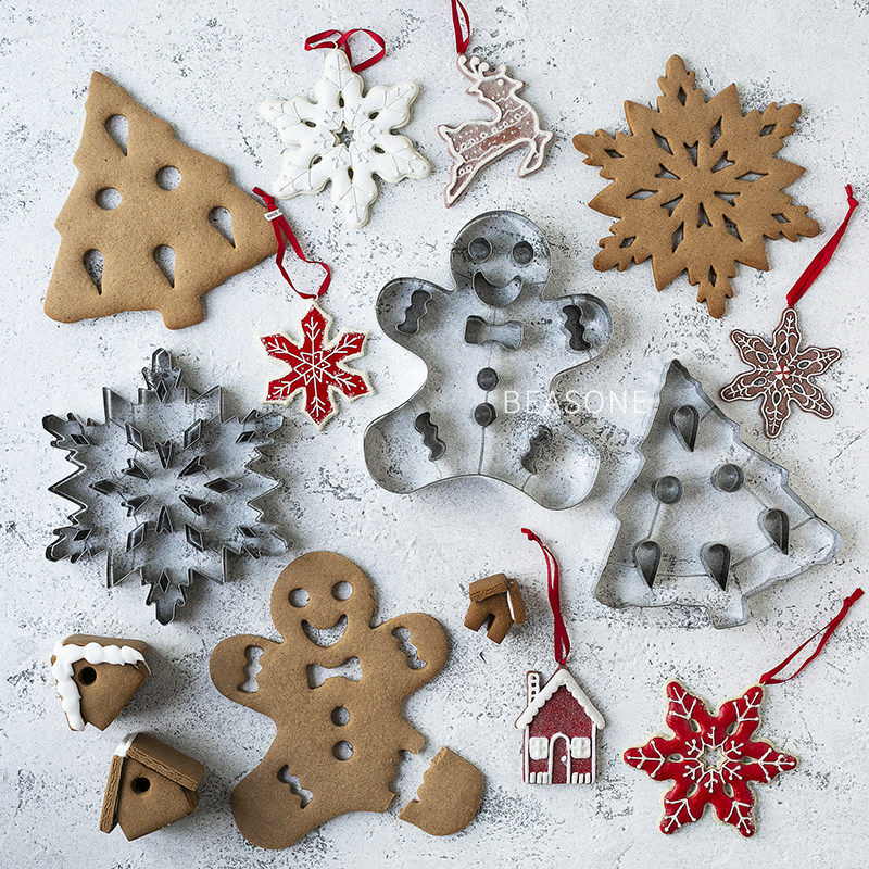 Oversize stainless steel Christmas biscuits Chetto Christmas tree gingerbread man snowflake cookie mold-Taobao