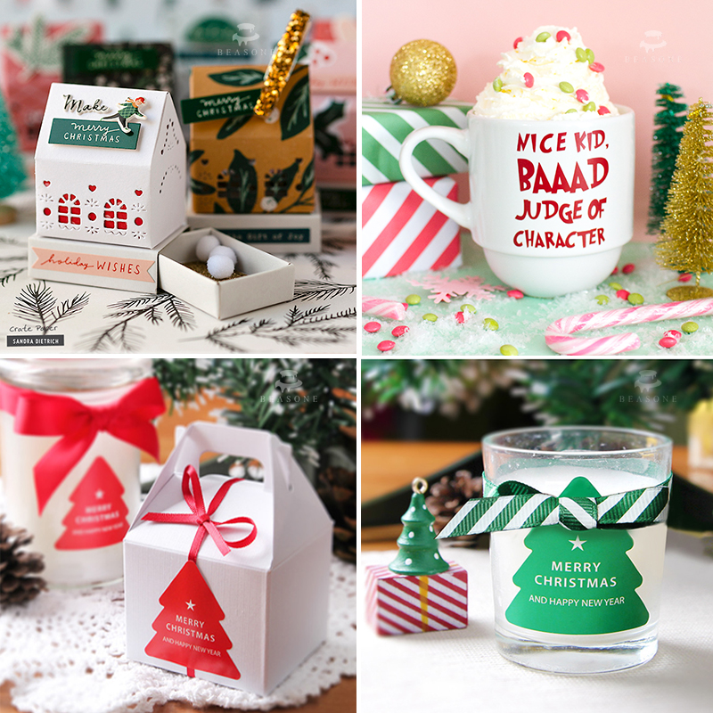 2022 new Japanese-style Christmas self-adhesive stickers packaging box bag seal stickers decorative stickers a variety of optional