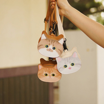 MEWJI INEXPLICABLE ORIGINAL KITTY PRINTED MINI CUTE SINGLE SHOULDER DIAGONAL SATCHEL RED HEADPHONE BAG MINI BAG ZERO WALLET