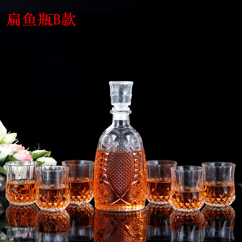 Rượu đặt ly rượu vang sáng tạo whisky thủy tinh decanter rượu vang đỏ chai rượu vang chai nhà đặt cốc - Rượu vang bình đựng rượu vang
