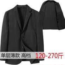 Business suit mens jacket single layer of thin sheet single row of buckle gentleman casual Western suit big code fat Sub 260 catty for work