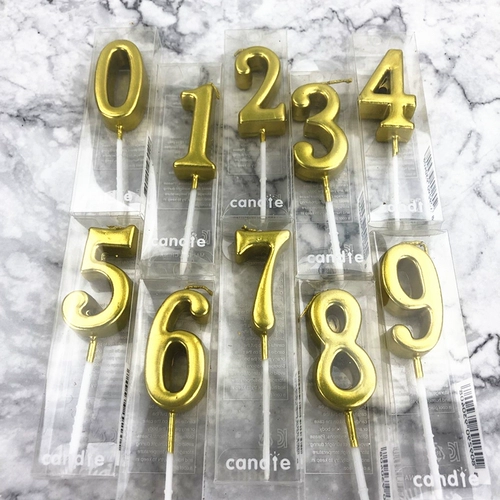 От 0 до 9 местных тиранов -золотые серебряные цифровые свечи творческие много -колорные бездымные дни рождения Цифровая свеча.