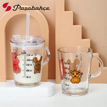 Glass Pasparch imported cute childrens Milk Cup high temperature resistant handle water Cup twelve Zodiac sipacci Cup