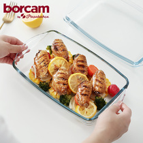 Bakeware Turkey imported microwave oven special glass cheese baked rice plate household rectangular double ear plate