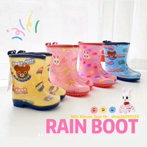 Childrens new rain shoes mens and womens baby cute waterproof non-slip childrens wellies Rabbit car bear