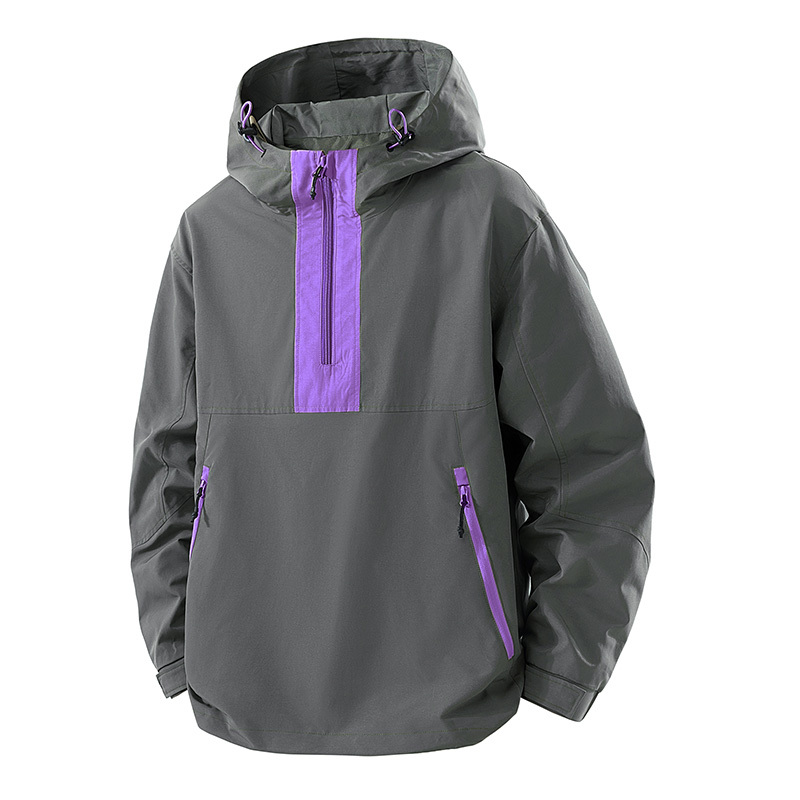 2025 Spring and Autumn New Men's Jacket Sports Outdoor Softshell Pullover Jacket Men's Coat Hooded Sweatshirt