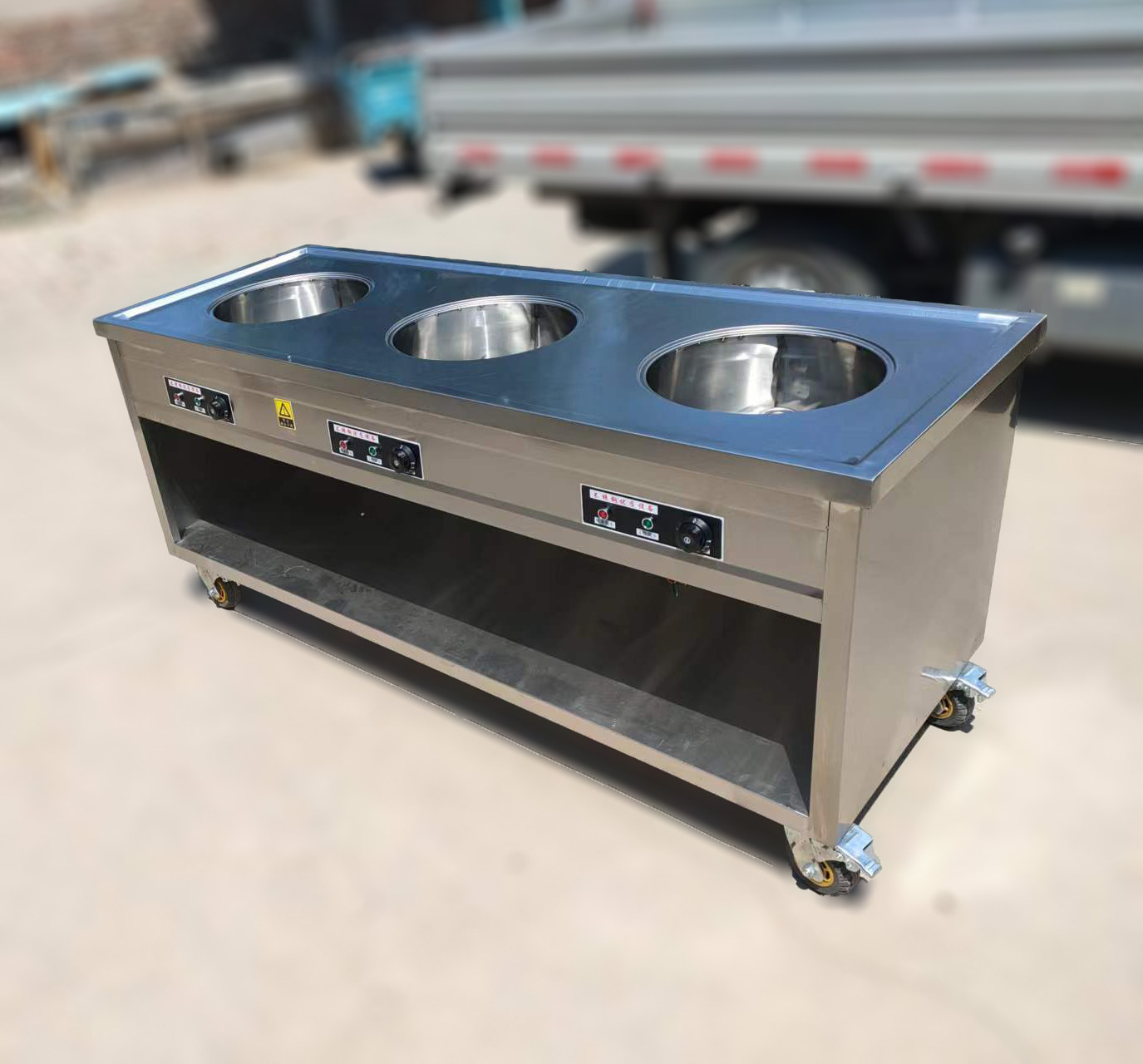 (Baozi heat preservation table) commercial stainless steel steamed bun steamed bread heat preservation table sales table steamed bun heat preservation stove 3 holes