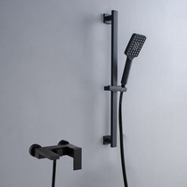 Black bathtub shower faucet shower set hot and cold all copper mixing valve shower head faucet shower