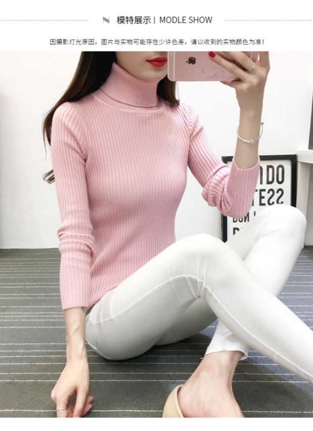 Mùa thu và mùa đông áo len mỏng của phụ nữ quần áo mỏng chạm đáy áo len Phiên bản Hàn Quốc của đoạn ngắn mảnh hoang dã nửa cao triều shop thời trang nữ