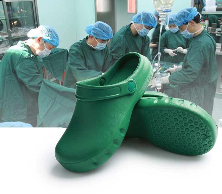 Giày phẫu thuật phòng mổ dép đi trong nhà nam và nữ giày đi làm thoải mái Baotou không có lỗ với dây giày chống châm cứu nhỏ giọt 20020C