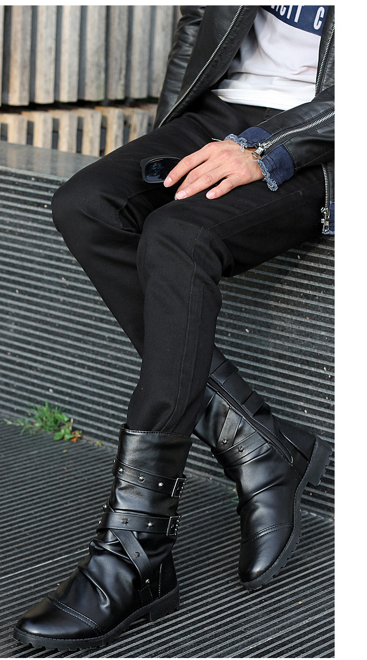 Mùa xuân và mùa thu New England nam khởi động của nam giới cao khởi động Hàn Quốc xu hướng ống mùa hè Martin Boots giày cao của nam giới