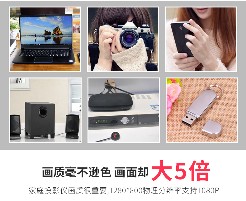 [15 ngày dùng thử miễn phí] Tuoxing tx-865 máy chiếu điện thoại thông minh wifi không dây Hệ thống Android HD rạp hát tại nhà không có màn hình TV gửi màn hình máy chiếu - Máy chiếu