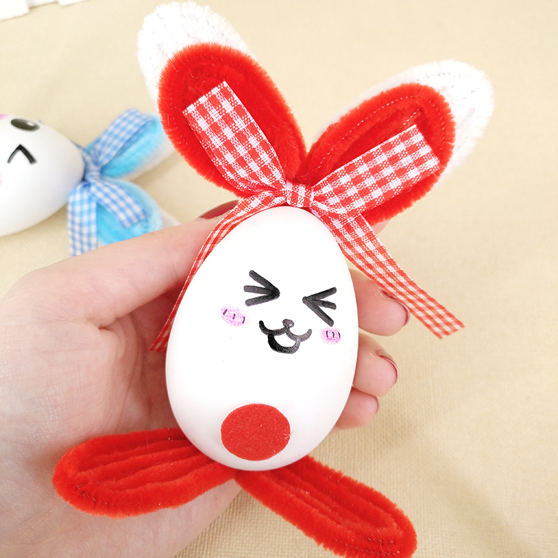 Rabbit Emulation Color Egg Easter Children Creative DIY Handmade Material Packs Hand-painted Painted graffiti Painted Toys