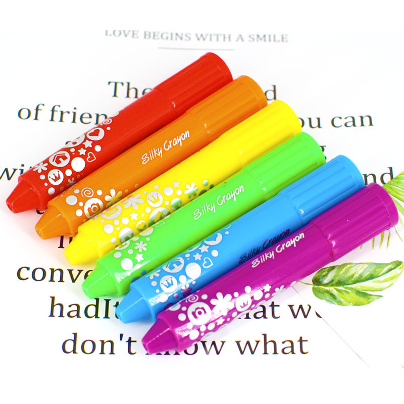 Washable Children Dazzling Color Stick Oil Painting Stick Water Soluble Monochrome Rotatable Painting Crayon Kindergarten Material