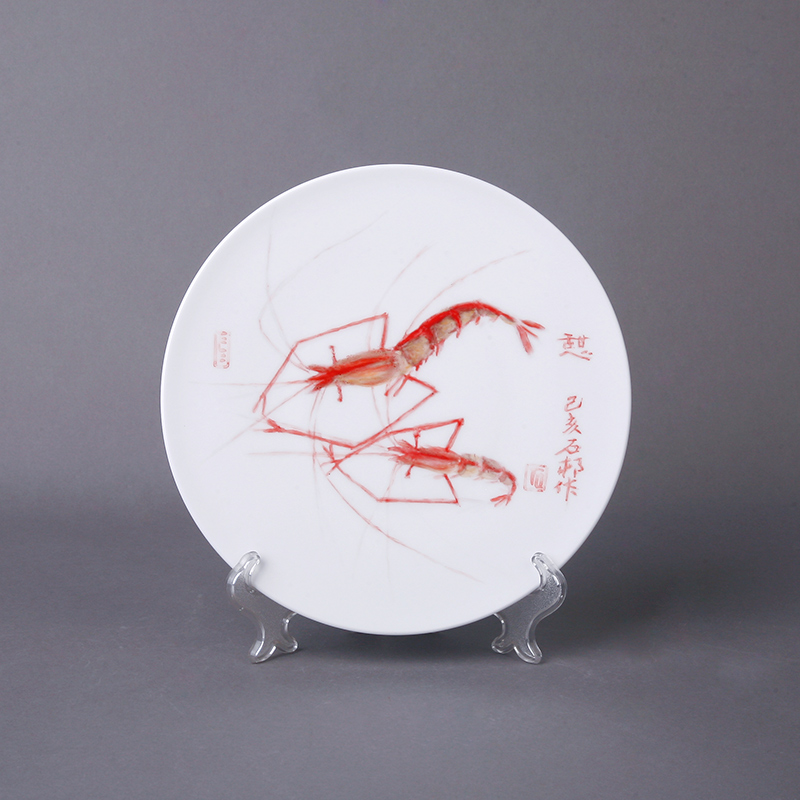 Tangshan ipads porcelain works home plate works from the DIY painting calligraphy Chinese paintings show plate of furnishing articles