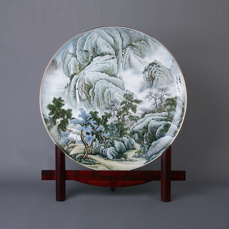 Hand - made ipads China plates home sitting room adornment office show dish plate wine porch place landscape
