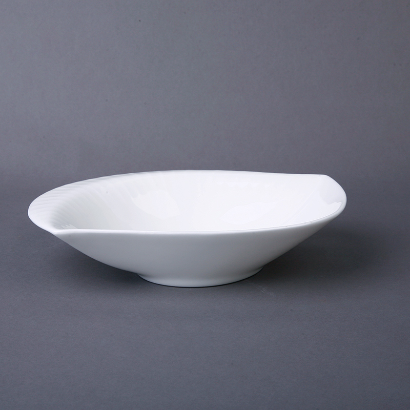 Pure white ipads China irregular salad bowl 8 inch oyster dish creative dish tableware cold dish dish fruit bowl