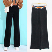 Baihui Minzi velvet wide leg pants womens autumn and winter high waist all-round straight pants loose corduroy long pants 9986