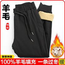 Wool Cotton Pants Men Outside of winter Cavet Thickened Sport Casual Windproof anti-cold bunches Camel Suede Warm Pants