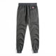 2024 New Autumn and Winter Solid Color Non-Fleece Thick Warm Elastic Waist Cuffed Casual Long Pants Men's Sweatpants