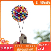 Creative flying House balloon DIY car car ornament cute rainbow balloon house bear car interior