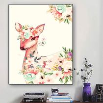 diy digital oil painting animal deer decompression adult coloring hand-painted digital hand-painted color painting decorative painting