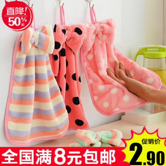 New thickened coral plug strong water-absorbing wipe handgetowel cute cartoon kitchen with towel wiped tablecloth