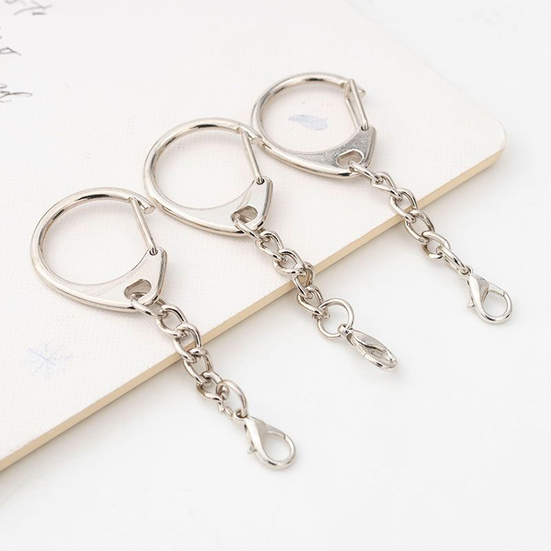 Creative Gift Small D-Shaped Keychain Metal Key Ring Key Chain Lobster Clasp Pendant Key Chain DIY Accessories