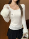 Knitted Sweater for Women, Autumn 2025 New Style, French Elegance, White, Unique Design, High-End Feel, Stunning Top