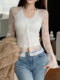 Purely Sensual Lace Fake Two-Piece Bell-Sleeve T-Shirt for Women, Spring Slim-Fit Versatile Unique High-End Stunning Top