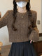 Petite and Stylish Fine-Sparkle Round-Neck Knit Sweater for Women, Autumn and Winter, Casual and Versatile Pullover, Short and Unique Sweater