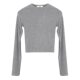 Basic Style Simple Round Neck Long-Sleeve T-Shirt for Women, Early Autumn New Tight-Fitting Waist-Revealing Base Shirt, Short Top