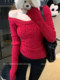 Korean Chic Twist-Knit High-End Off-Shoulder Sweater for Women 2025 Autumn and Winter Retro Hot Girl Off-Shoulder Pullover Knitwear