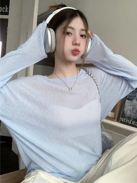 Dopamine Style Loose and Versatile Sun-Protective T-Shirt for Women, Summer 2025, Pure and Thin Korean Chic Unique Top