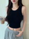 Designed Hollow-Out Knitted Camisole for Women, New Summer Style, French-Style Elegant Sleeveless Outerwear, Unique Crop Top