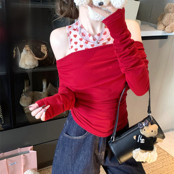 Korean-Style Chic Off-Shoulder Slim-Fit Versatile T-Shirt for Women, Winter Halter Neck Inner Wear, Sleeveless Mesh Vest Layered Top