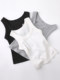 Basic Wide-Strap Ribbed Cotton Tank Top for Women, New Summer Korean Style Slim-Fit High-Waisted Sleeveless Short Top
