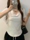 Irregular Black V Neck Short-Sleeved T-Shirt for Women, New Summer Korean Style Slim-Fitting Half-Sleeved Curved Hem Top, Short Style Trendy