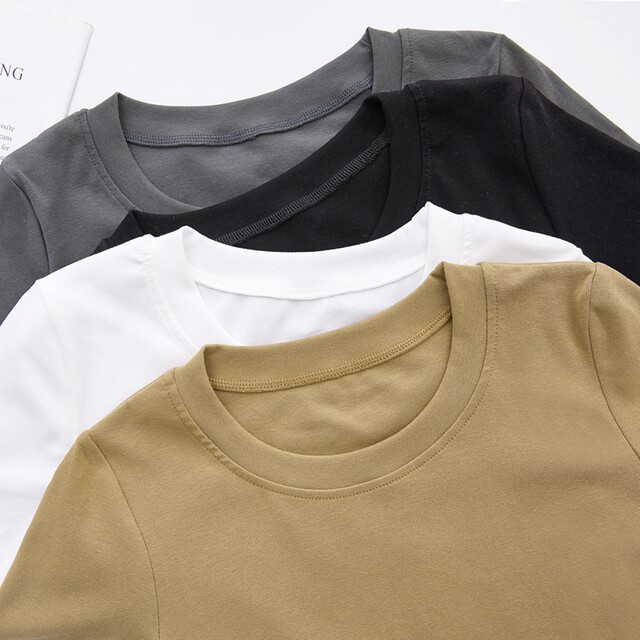 Hot Girl Black Short-Sleeved T-Shirt for Women Summer New Korean Style Slim Fit Irregular Round Neck Curved Hem Top Short Style