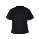 Half-High Collar Black Short-Sleeved Base Shirt for Women, New Summer Hong Kong Style Chic Slim-Fit Short Top Trendy