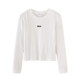 Korean Style Three-Dimensional Letter Round Neck Long-Sleeve Base Shirt for Women, New Autumn and Winter Unique Brushed Slim-Fit Short Top