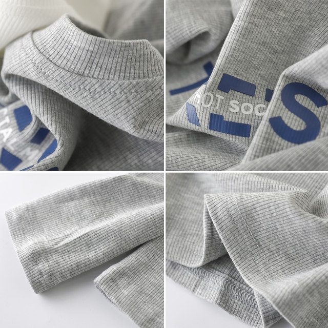 Chic and Alluring Printed Shoulder-Padded Long-Sleeve T-Shirt for Women, Early Autumn Slim-Fit High-Waisted Crop Top, Short Base Shirt ins