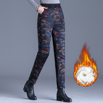 New Mom Pants Winter Lamb Suede Middle-aged Woman Dress Plus Suede Thickened Outwear Elderly cotton pants in old ladies pants