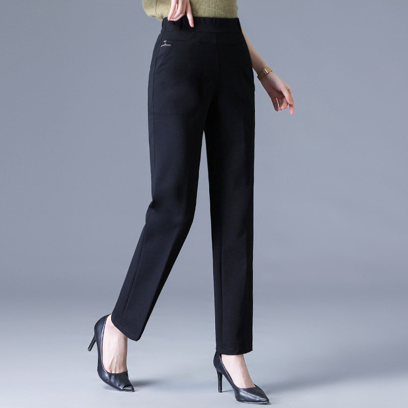 Middle Aged Mother Large Size Spring Dress Pants Middle Aged Girl Pants Outside Wearing Older Grandmother Spring Autumn Casual Straight Drum Long Pants