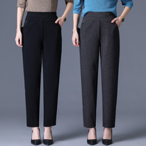 Straight Barrel Pants Woman 2022 Chunqiu New tightness High waist size Female pants Slim Middle-aged Mother Pants Spring Womens Clothing