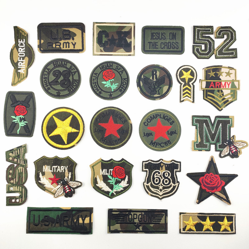 Camouflage Fashion Badge Embroidery Patch Waterproof Patch for Clothing Large Size Fashion Decorative Patch