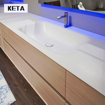 Nordic solid wood bathroom cabinet combination simple ins Wind wash table washbasin cabinet bathroom custom